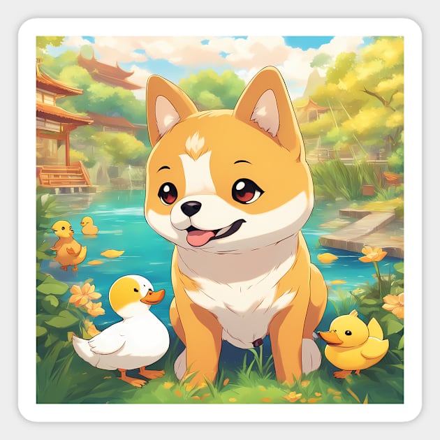 these adorable pups Magnet by animegirlnft